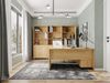 Furni24 Schreibtisch fürs Arbeitszimmer und Home Office - Großer laminierter Computertisch aus Holz, 2 Kabeldurchlässe und mit verstellbarem Metall kabelkanal-Nuvi(Saphir-Eiche,Kabelkanal 160 x 80 x 75 cm) Bild 3