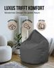 PATCH HOME Sitzsack Tropfenform – XL – Anthrazit, bequemer Sitzsack aus Luxus-Polyester-Gewebe, bereits befüllt Bild 5