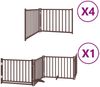 vidaXL 12-tlg. Hundetor mit Tür Faltbar Braun 960 cm Pappelholz 3155748 Bild 2