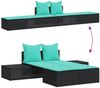vidaXL Doppelte Sonnenliege mit Kissen Schwarz Poly Rattan 368397 Bild 3