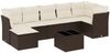vidaXL 8-tlg. Garten-Sofagarnitur mit Kissen Braun Poly Rattan 3217983 Bild 2