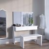 Schminktisch Azur Weiß 120 cm ohne Spiegel, mit Bank Vicco Bild 4