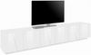 Dmora TV-Schrank Aemilor, niedriges Wohnzimmer-Sideboard, Fernsehständer-Basis, 100 % Made in Italy, 244 x 44 x 46 cm, glänzendes Weiß, Bild 4
