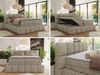 Boxspringbett NIRA KING, Doppelbett mit Fußteil, 7-Zonen Multipocket-Matratzen und Topper, Schlafzimmerbett - 200 x 200 cm - Dunkelbeige Struktur - H3 Bild 2