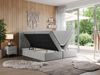 Boxspringbett, Doppelbett mit Multipocket-Matratzen und Topper, dekoratives Kopfteil - LEILA - 120 x 200 cm - Hellgrau Stoff - H3 Bild 2