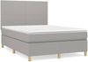 vidaXL Boxspringbett mit Matratze Hellgrau 140x190 cm Stoff 3142169 Bild 2