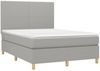 vidaXL Boxspringbett mit Matratze Hellgrau 140x190 cm Stoff 3142169 Bild 3