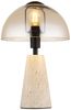 GLOBO LIGHTING LED Tischleuchte, Leuchtmittel inklusive, Warmweiß, Tischlampe Pilz Tischleuchte Travertin Stein Glas amber LED H 31 cm Bild 2