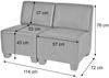 Modular 2-Sitzer Sofa Couch Lyon, Kunstleder ~ dunkelgrau, ohne Armlehnen Bild 2