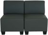 Modular 2-Sitzer Sofa Couch Lyon, Kunstleder ~ dunkelgrau, ohne Armlehnen Bild 4