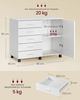 VASAGLE Rollcontainer, Aktenschrank, Schrank mit Tür, Druckerständer, 5 Schubladen, mit werkzeuglosen Gleitschienen, weiß Bild 5