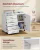 VASAGLE Rollcontainer, Aktenschrank, Schrank mit Tür, Druckerständer, 5 Schubladen, mit werkzeuglosen Gleitschienen, weiß Bild 4