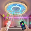 WILGOON Deckenleuchte Deckenventilator mit Beleuchtung, Music RGB Dimmbar mit Fernbedienung, Luftzirkulationsfunktion + Music, LED fest integriert, Warmweiß, Neutralweiß, Kaltweiß, RGB Farbwechsel, Schlafzimmer Leise Ventilator mit Bluetooth für Wohnzi... Bild 5