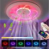 WILGOON Deckenleuchte Deckenventilator mit Beleuchtung, Music RGB Dimmbar mit Fernbedienung, Luftzirkulationsfunktion + Music, LED fest integriert, Warmweiß, Neutralweiß, Kaltweiß, RGB Farbwechsel, Schlafzimmer Leise Ventilator mit Bluetooth für Wohnzi... Bild 2