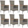 vidaXL 7-tlg. Garten-Essgruppe mit Kissen Grau Poly Rattan 3157542 Bild 4