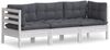 vidaXL 3-Sitzer-Gartensofa mit Anthrazit Kissen Massivholz Kiefer 3096101 Bild 2