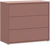 Forte ALICE SPRINGS Kommode 95 100, modernes Sideboard mit 3 Schubladen, Schlafzimmer, Wohnzimmer, Holzwerkstoff, Terrakotta, 94,8 cm breit x 83,1 cm hoch x 41,5 cm tief Bild 3