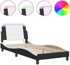 vidaXL Bettgestell mit LED ohne Matratze "Zadar" Schwarz und Weiß 80x200 cm 3214073 Bild 2