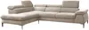 Vente-unique - SEPINA Sofa SamtStoff Beige - B 214 cm x H 75 cm x L 280 cm Bild 3
