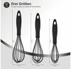 Kityhome Schneebesen Silikon Schneebesen Set 3 tlg 220°C für Antihaft, (30/26/23 cm),BPA frei,Spülmaschinenfest,PP und Silikon Material Bild 2