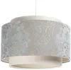 BPS Koncept DUM-009 Hängeleuchte DOBLO PVC-Kunststoff, gepolstert grau, creme-beige 1xE27 60W H:109cm Ø40cm dimmbar Bild 2