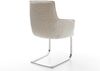Freischwinger Heira-Flex mit Armlehnen Webstoff Soft Beige Freischwinger flach Edelstahl Taschenfederkern Bild 5
