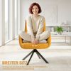 HOMCOM Relaxsessel mit Armlehne, Wolle-Leinenoptik, Knopfheftung, Stahlbeine (Polsterstuhl, 1-St, Loungesessel), für Wohnzimmer, Schlafzimmer, Gelb Bild 3
