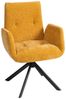 HOMCOM Relaxsessel mit Armlehne, Wolle-Leinenoptik, Knopfheftung, Stahlbeine (Polsterstuhl, 1-St, Loungesessel), für Wohnzimmer, Schlafzimmer, Gelb Bild 4
