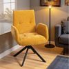 HOMCOM Relaxsessel mit Armlehne, Wolle-Leinenoptik, Knopfheftung, Stahlbeine (Polsterstuhl, 1-St, Loungesessel), für Wohnzimmer, Schlafzimmer, Gelb Bild 5