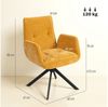 HOMCOM Relaxsessel mit Armlehne, Wolle-Leinenoptik, Knopfheftung, Stahlbeine (Polsterstuhl, 1-St, Loungesessel), für Wohnzimmer, Schlafzimmer, Gelb Bild 2