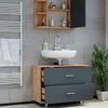 Badmöbel-Set Ilias Anthrazit/Goldkraft Eiche 2 Teile, Unterschrank 80 cm Vicco Bild 5