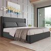 TavilaEcon Boxspringbett Polsterbett mit verstellbarem Kopfteil, Stauraum, aus Leinenmaterial mit Lattenrost Bild 2
