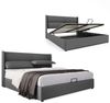 TavilaEcon Boxspringbett Polsterbett mit verstellbarem Kopfteil, Stauraum, aus Leinenmaterial mit Lattenrost Bild 3
