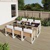 Merax 6 Sitzer-Garten-Essgruppe, Gartenmöbel-Set, Polyrattan-Esstisch und Stuhlset, abnehmbare und waschbare Stoffbezüge, Braun, Weiß Bild 5