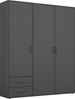 Rauch Möbel 'Voyager' Kleiderschrank, Holz, Grau Metallic, Zubehör Classic, Breite 140 cm | mit Schubladen Bild 2