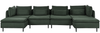U-förmiges Modulsofa 4-Sitzer EGERIS Cord Dunkelgrün Bild 4