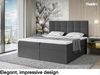 MEBLINI Boxspringbett 'NILS‘ mit Bettkasten, Topper & Bonellfederkern-Matratze, Dunkelgrau Webstoff, 160x200 cm H3 Bild 2