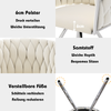 Merax Samt-Esszimmerstuhl, 4er set, Schlafzimmer-Drehstuhl, 360° drehbar Freizeit-Drehstuhl mit vier Stützbeinen aus Metall, beige+Silber Bild 5