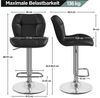 Yaheetech Barhocker mit Fußstütze, Drehbar & Höhenverstellbar (62,5 - 84,5 cm), Schwarz Bild 4