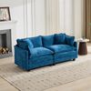 2-Sitzer-Sofa aus Chenille mit modularem Design, blau Bild 2