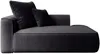 Vente-unique - PINETA Chaise longue Samt Schwarz - B 115 cm x H 67 cm x L 180 cm Bild 3