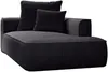 Vente-unique - PINETA Chaise longue Samt Schwarz - B 115 cm x H 67 cm x L 180 cm Bild 5