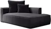 Vente-unique - PINETA Chaise longue Samt Schwarz - B 115 cm x H 67 cm x L 180 cm Bild 4
