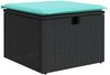 vidaXL 4-tlg. Garten-Sofagarnitur mit Kissen Schwarz Poly Rattan 3325253 Bild 5