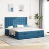 vidaXL Ottoman-Bett mit Matratzen Dunkelblau 180x200 cm Samt 3313812 Bild 3