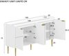 Sideboard Weiß 140 x 38 x 75 cm aus MDF mit 4 Türen & verstellbaren Einlegeböden Bild 4