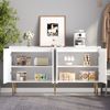 Sideboard Weiß 140 x 38 x 75 cm aus MDF mit 4 Türen & verstellbaren Einlegeböden Bild 3