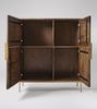 Sideboard RALF - Mangoholz Braun 118x38x100cm | Schrank Flur Schlafzimmer Kommode Bild 3