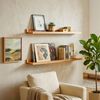 Relaxdays Schmales Wandregal aus Walnussholz Bild 3