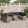 vidaXL Gartensofa-set mit Kissen 10 pcs Grau Poly-Rattan 3347874 Bild 3